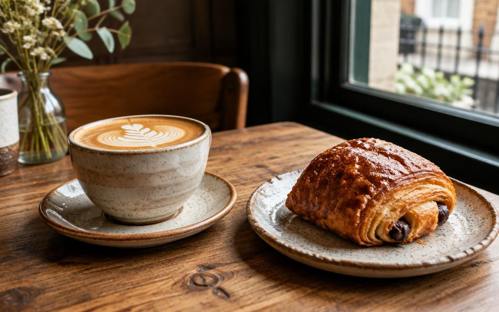 Coffee and pastry at The Copper Kettle