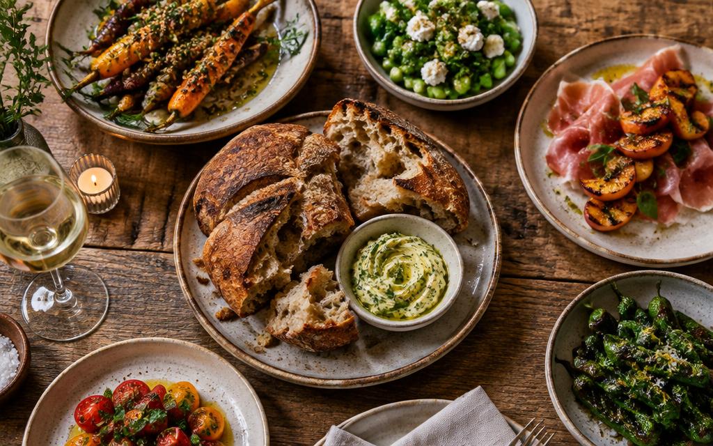 Sourdough and seasonal sharing plates at Wildflower Kitchen